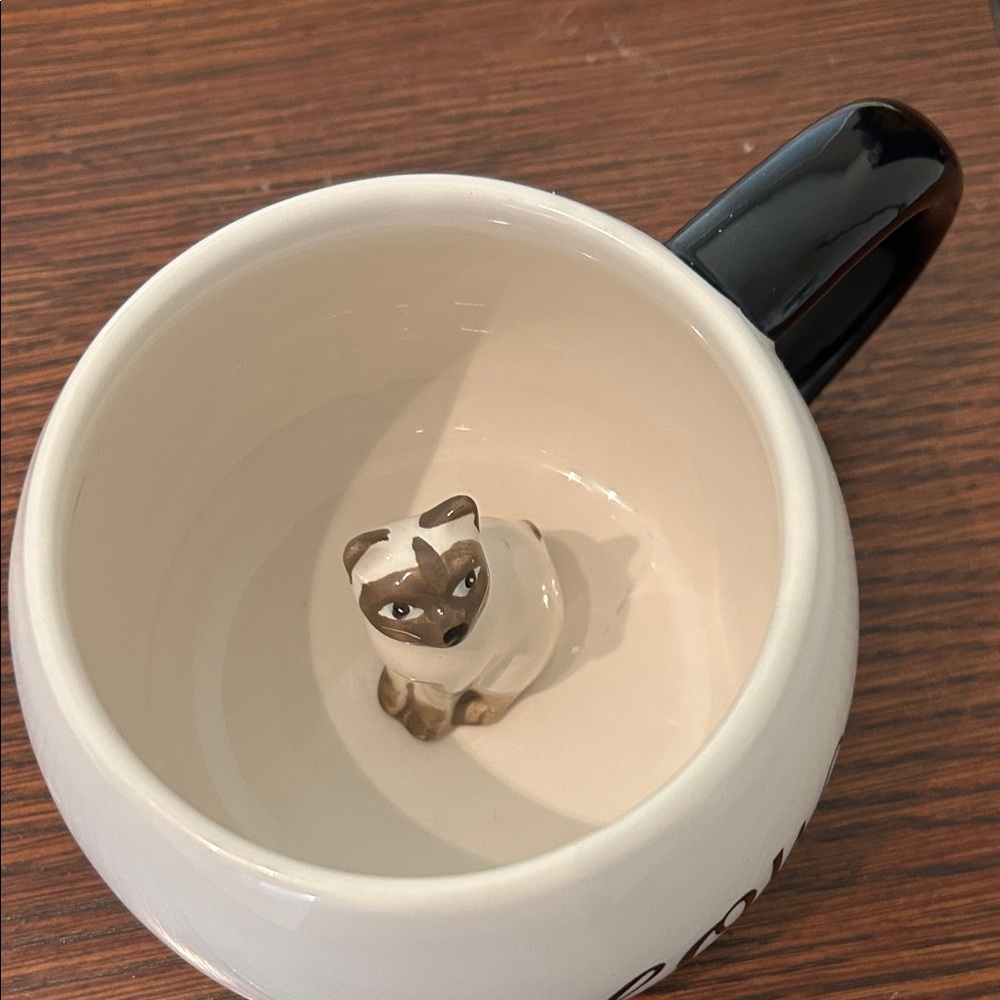 Cost Plus World Market Meow Mug in Black and White - Picture 2 of 3